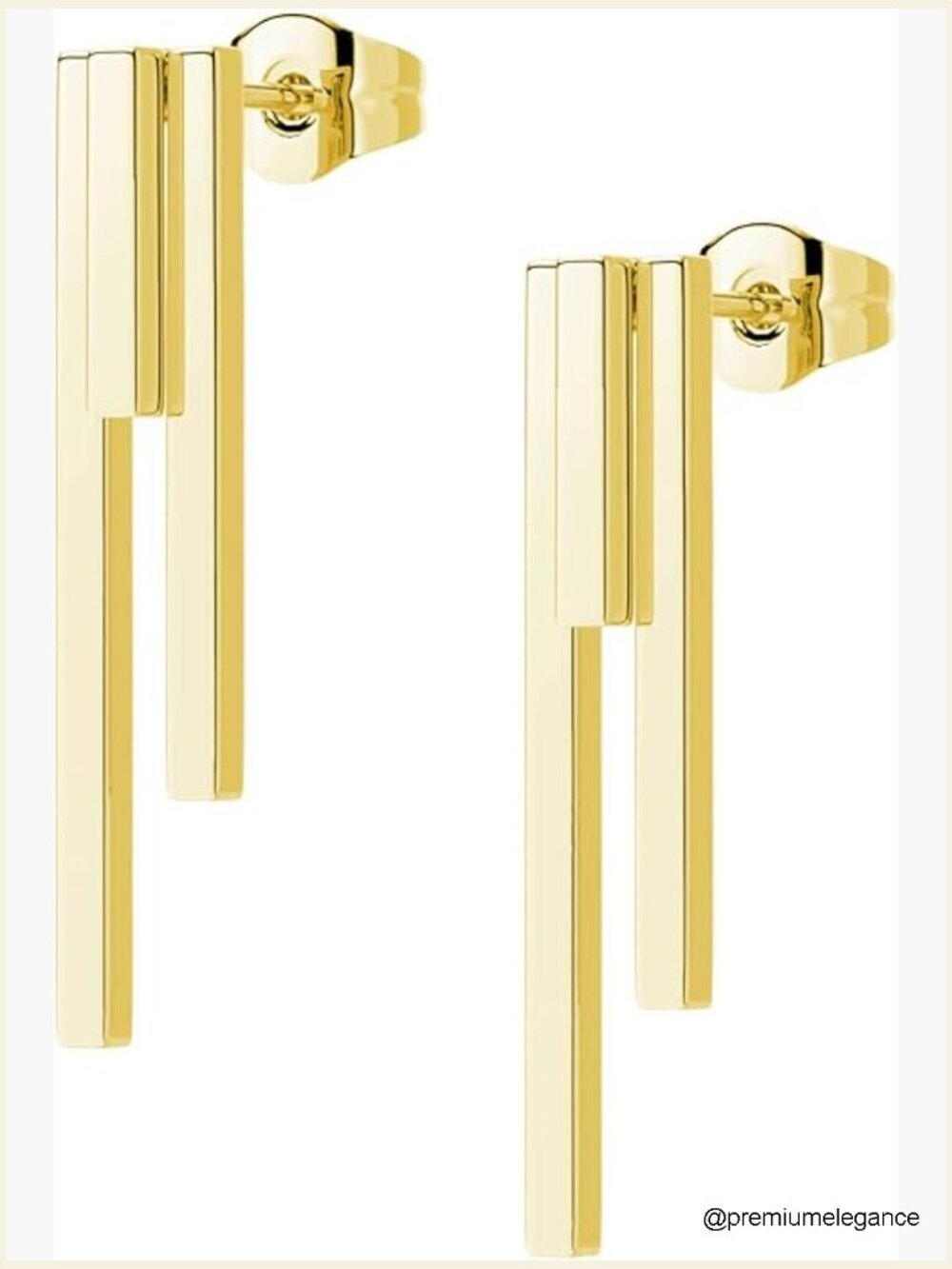 Minimalist Linear Bar Ear Jacket Earrings Geometric Design Lightweight Stackable
